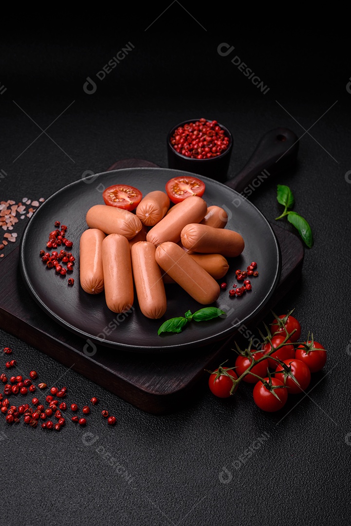 Deliciosa salsicha vegetariana fresca ou salsicha feita de proteína vegetal tofu ou leguminosas seitan, trigo magro com sal e especiarias em fundo de textura