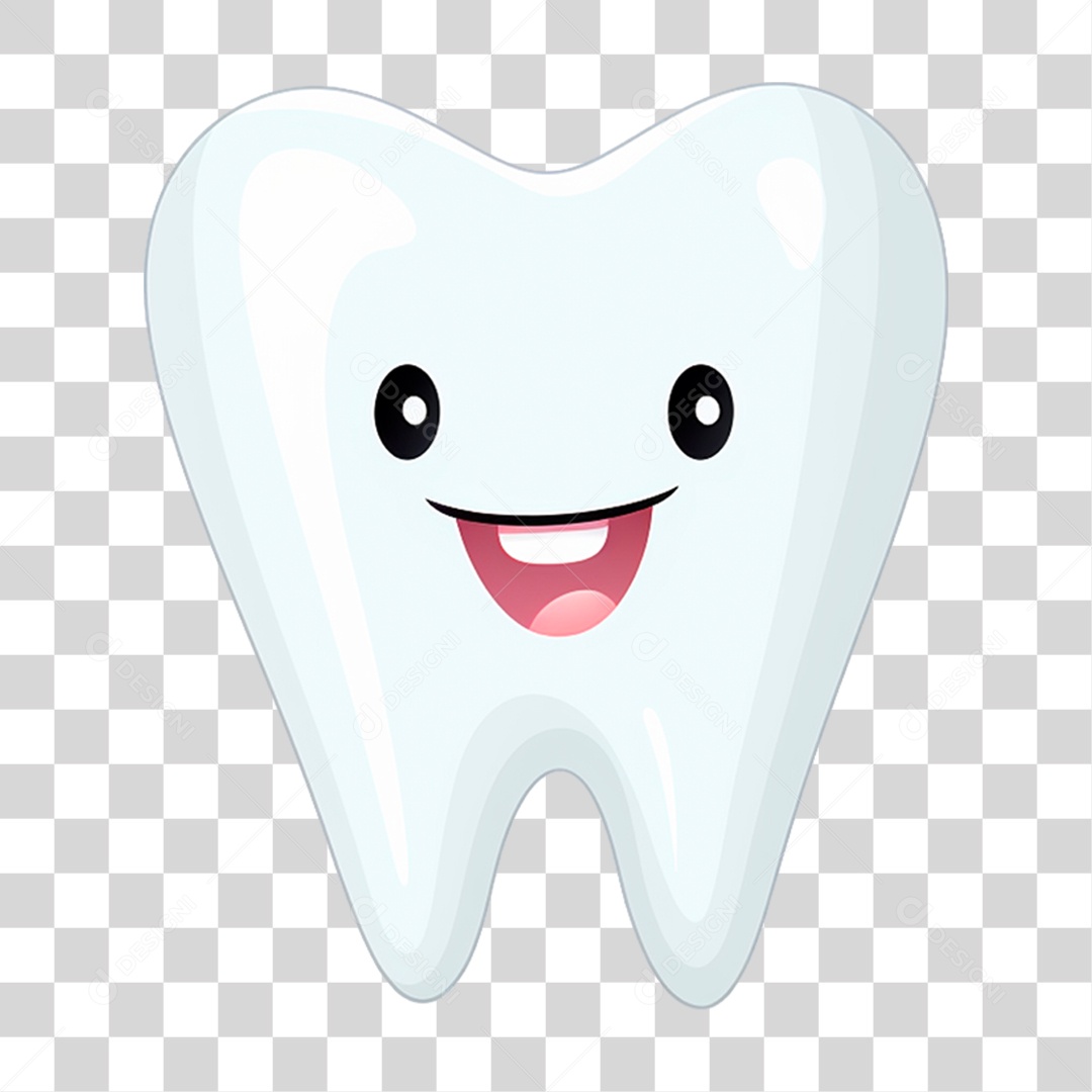 Elemento 3D Dente Branco PNG Transparente