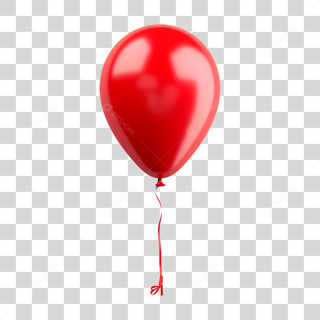 Balão de Ar Vermelho PNG Transparente