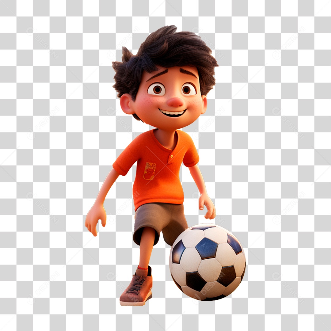Garoto Jogador de Futebol PNG Transparente
