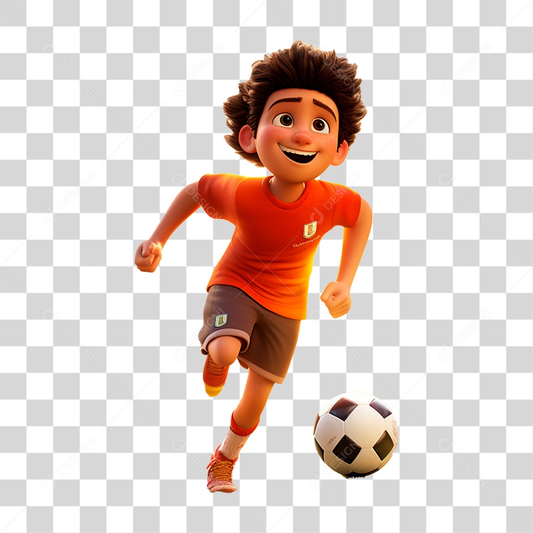 Garoto Jogador de Futebol PNG Transparente