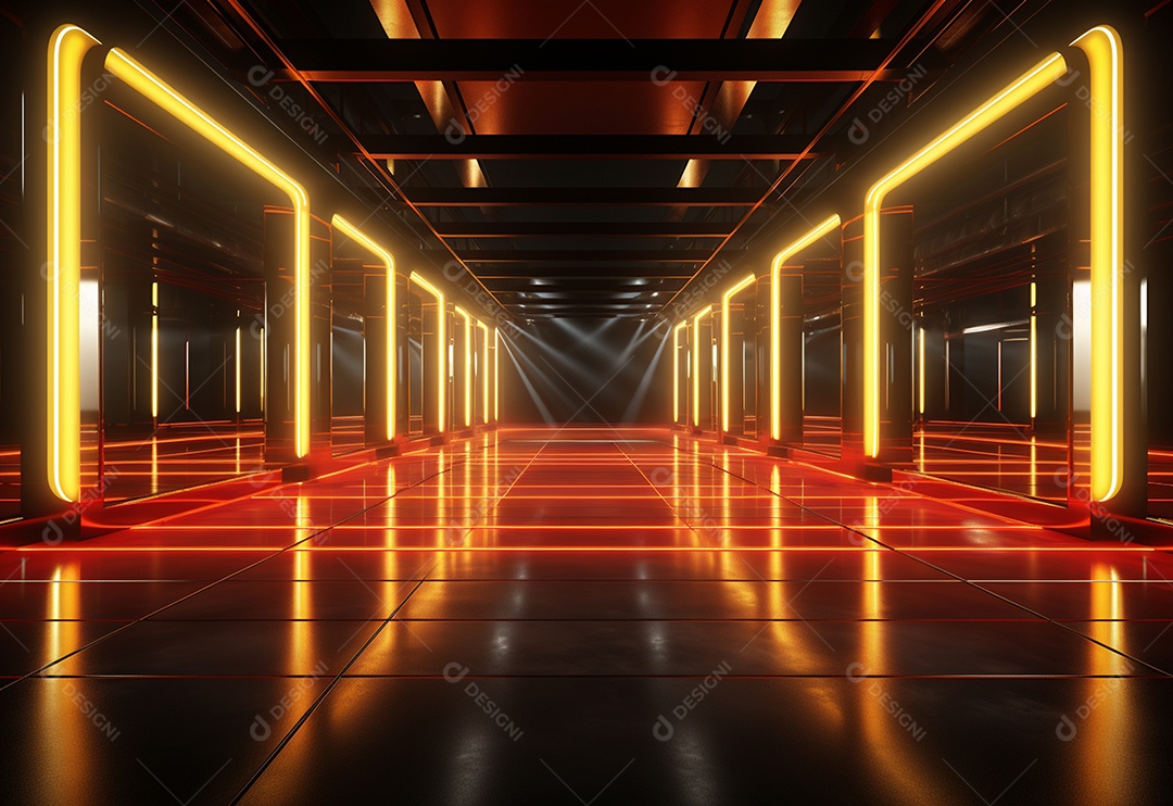 Pano de fundo com iluminação de holofotes vermelhos para imagem realista de fundo design ultra hd alto