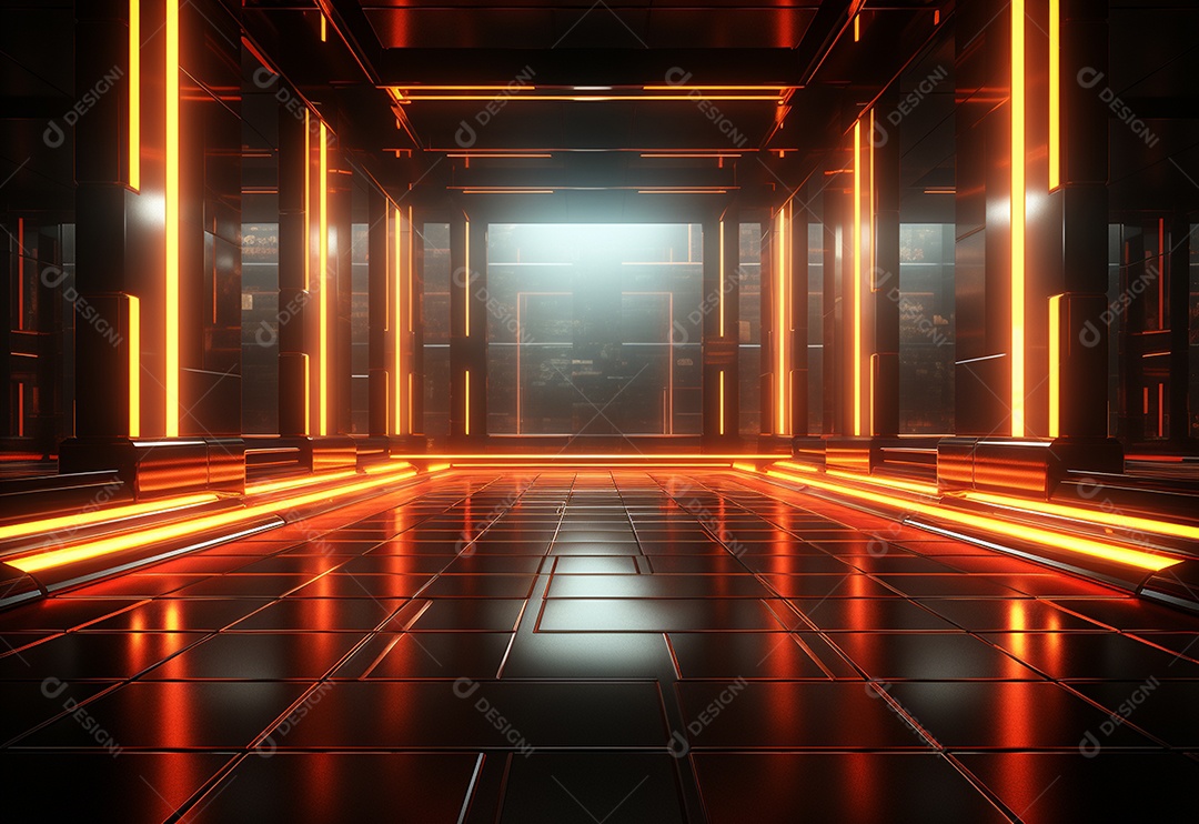 Pano de fundo com iluminação de holofotes vermelhos para imagem realista de fundo design ultra hd alto