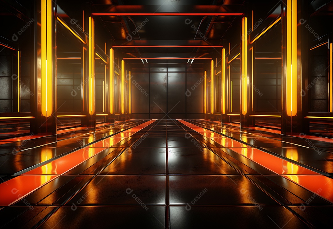 Pano de fundo com iluminação de holofotes vermelhos para imagem realista de fundo design ultra hd alto