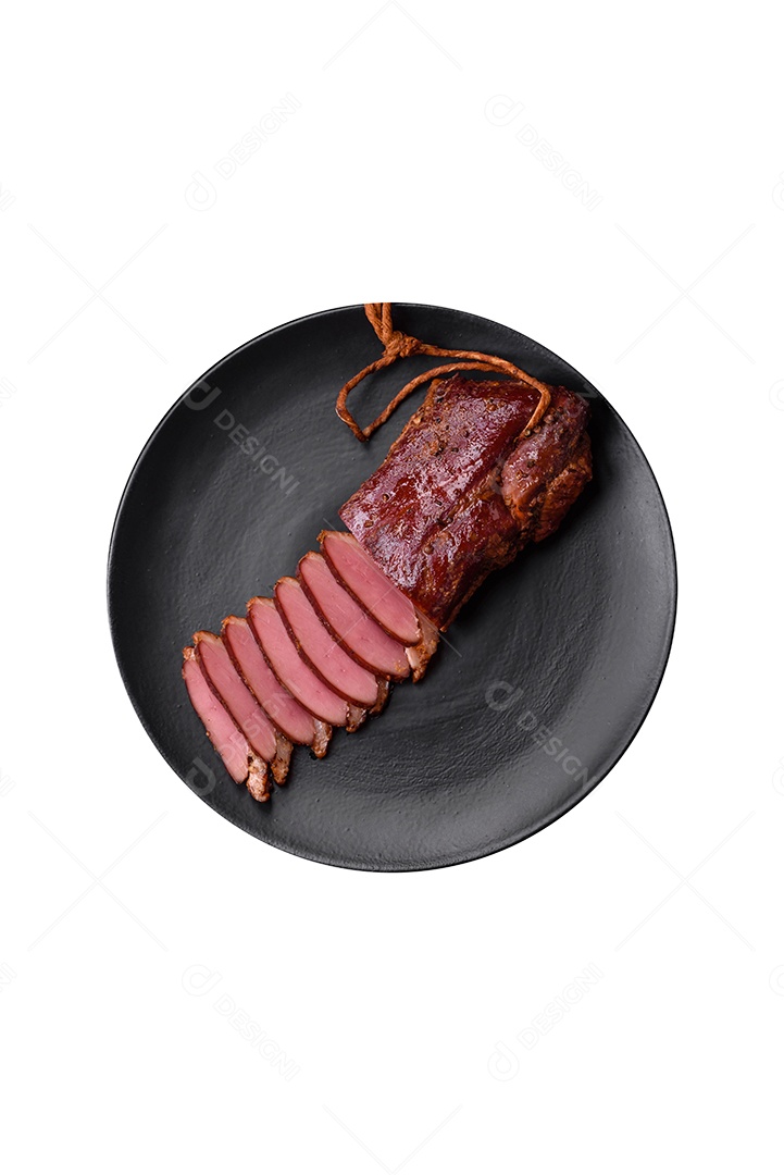 Fatia de carne sobre prato