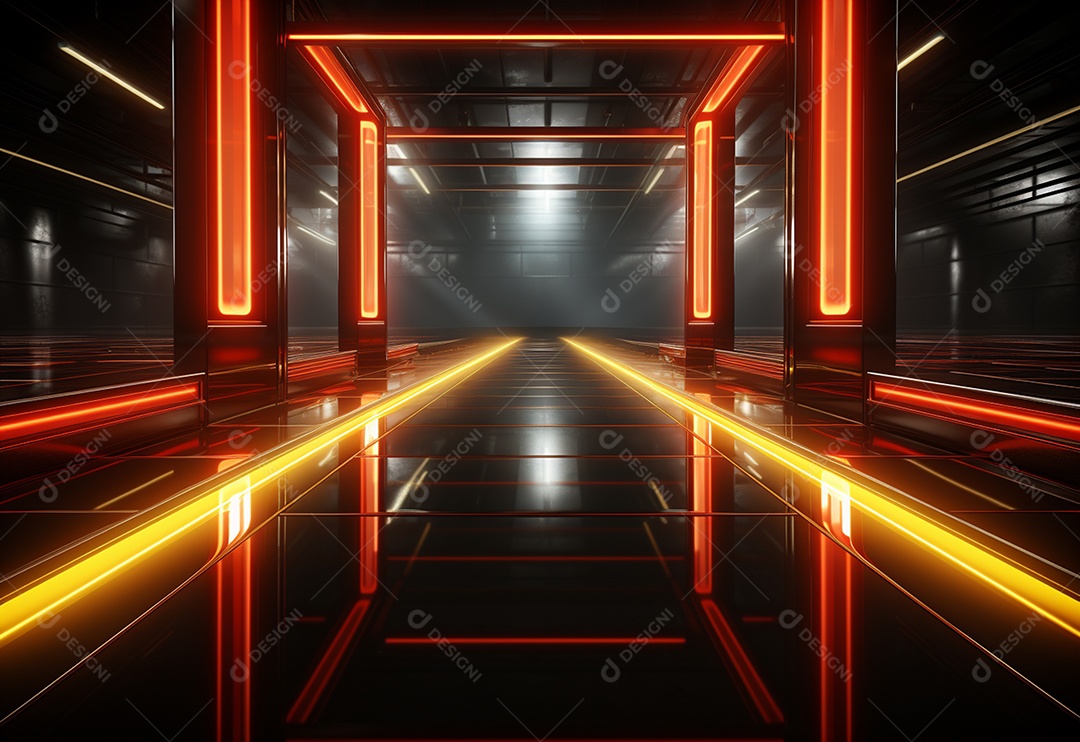 Pano de fundo com iluminação de holofotes vermelhos para imagem realista de fundo design ultra hd alto