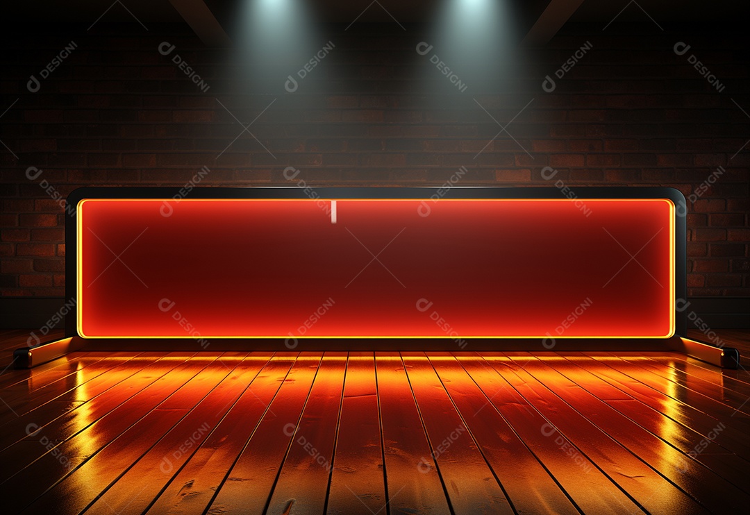 Amarelo e vermelho Neon iluminado cenário futurista imagem realista, ultra hd, design alto muito detalhado