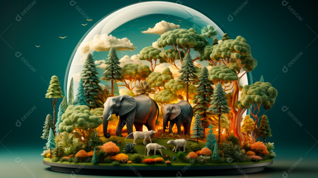 Dia mundial da fauna e da flora selvagens 3 de março IA generativa.