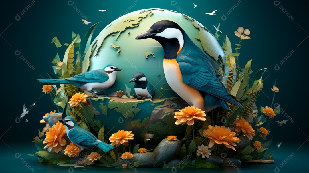 Dia mundial da fauna e da flora selvagens 3 de março IA generativa.