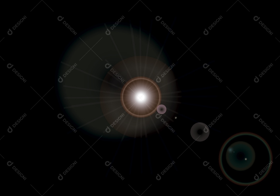 Lens Flare Reflexos de Feixe de Luz Vetor EPS