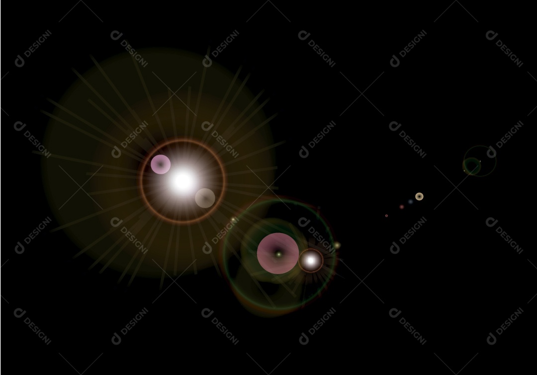 Lens Flare Reflexos de Feixe de Luz Vetor EPS