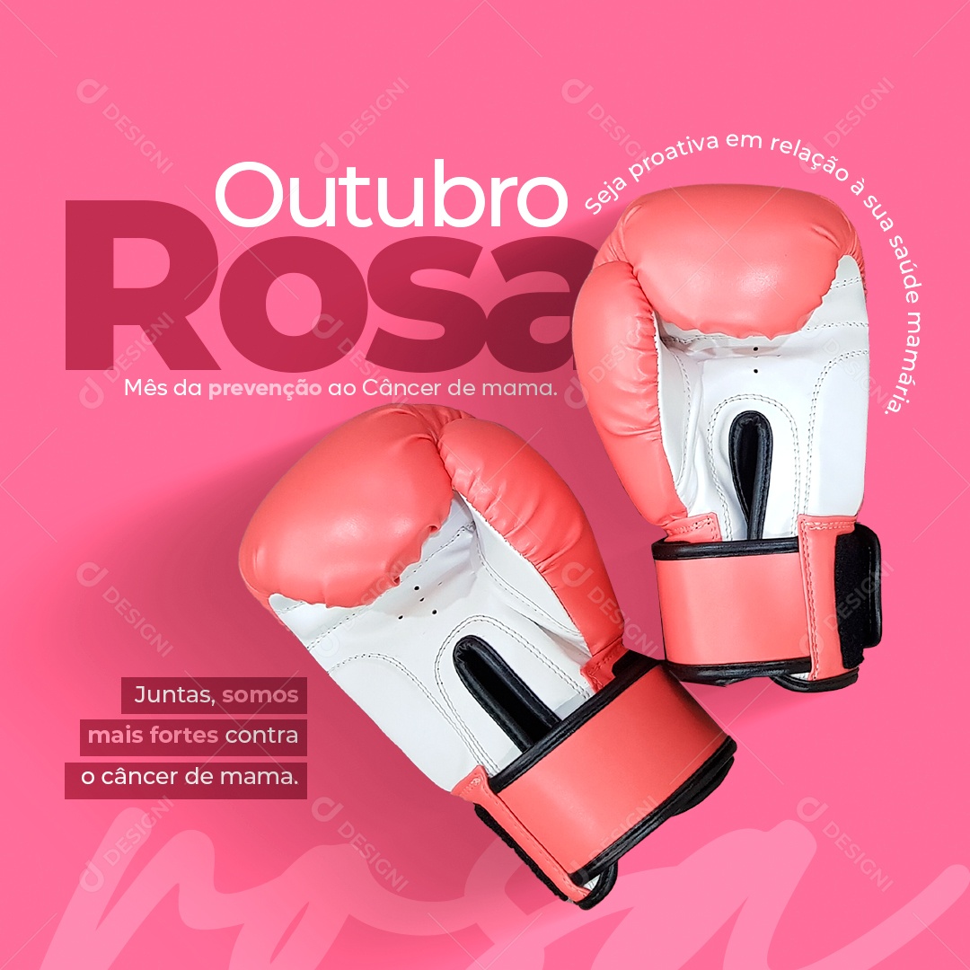 Social Media Outubro Rosa Prevenção ao Câncer De Mama PSD Editável