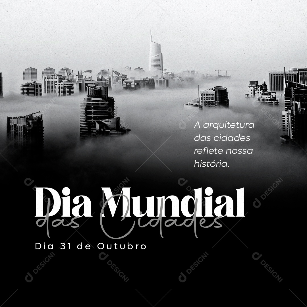 Social Media Dia Mundial Das Cidades 31 De Outubro PSD Editável