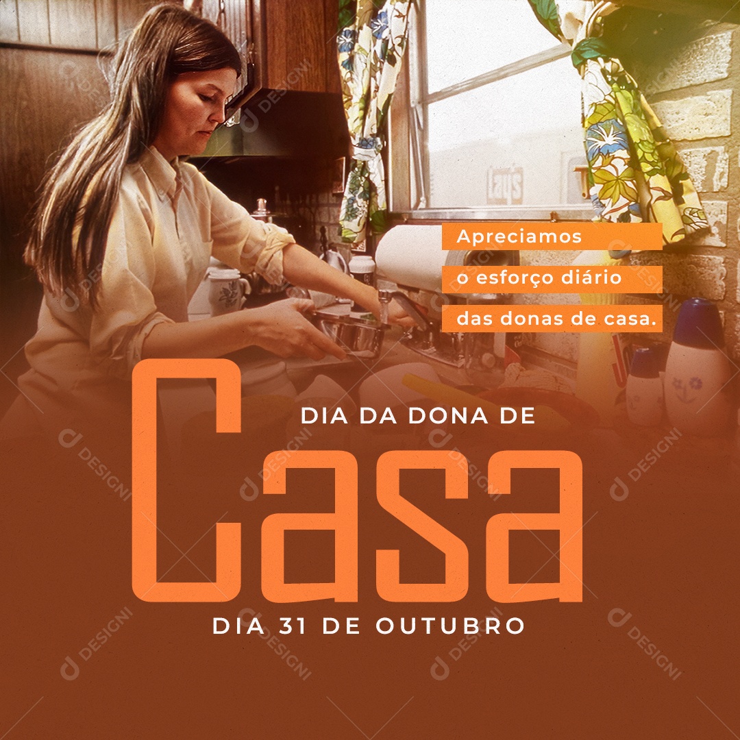 Social Media Dia Da Dona De Casa 31 De Outubro PSD Editável