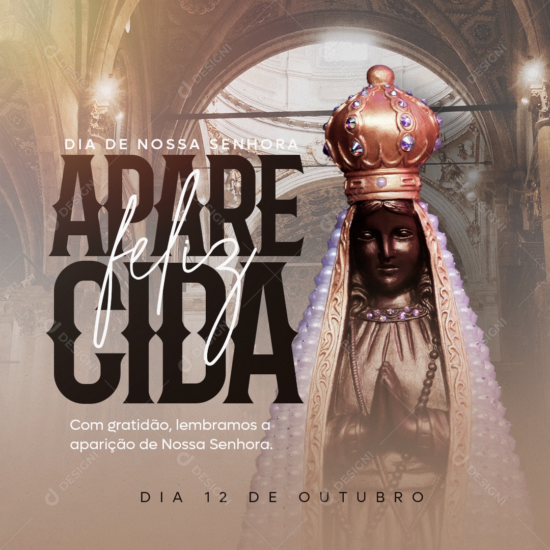 Social Media Dia De Nossa Senhora Aparecida Gratidão PSD Editável