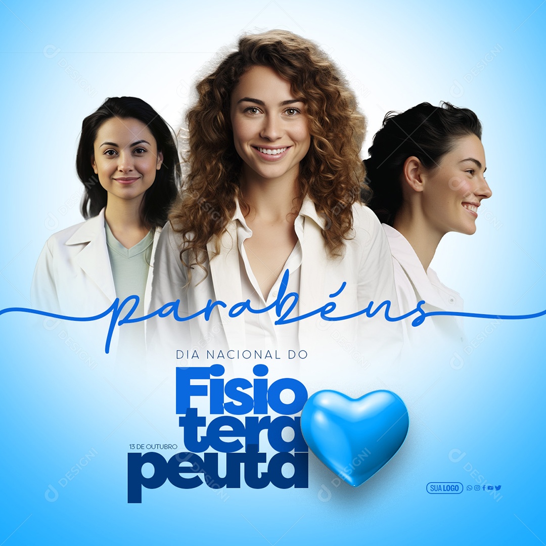 Feed Dia Nacional da Fisioterapeuta 13 de Outubro Social Media PSD Editável