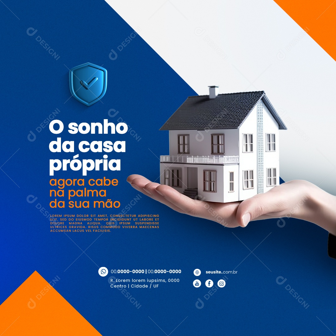 Leilão de Casa O Sonho da Casa Própria Agora Cabe na Palma da sua Mão Social Media PSD Editável