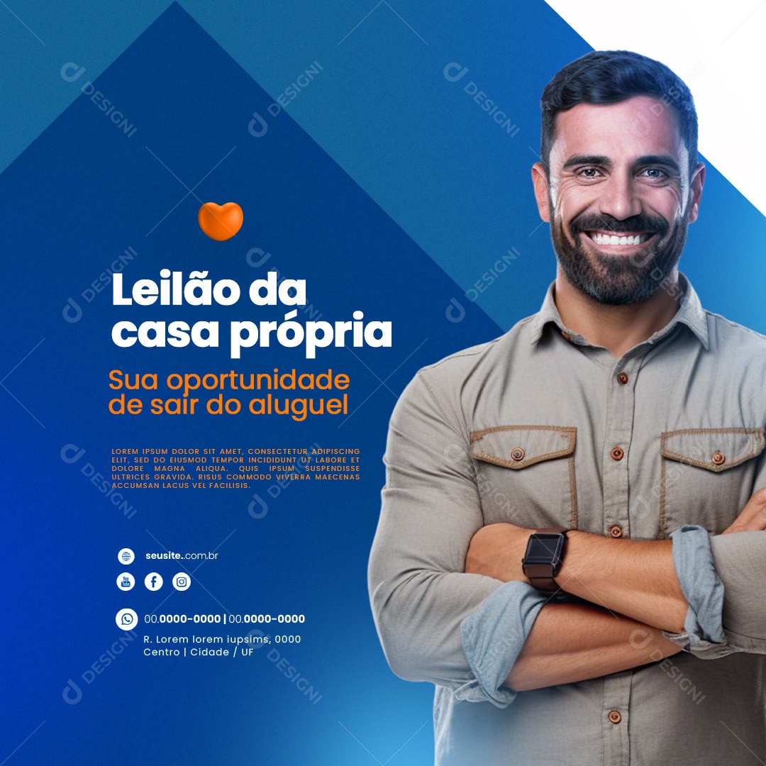 Leilão da Casa Própria Sua Oportunidade de Sair do Aluguel Social Media PSD Editável