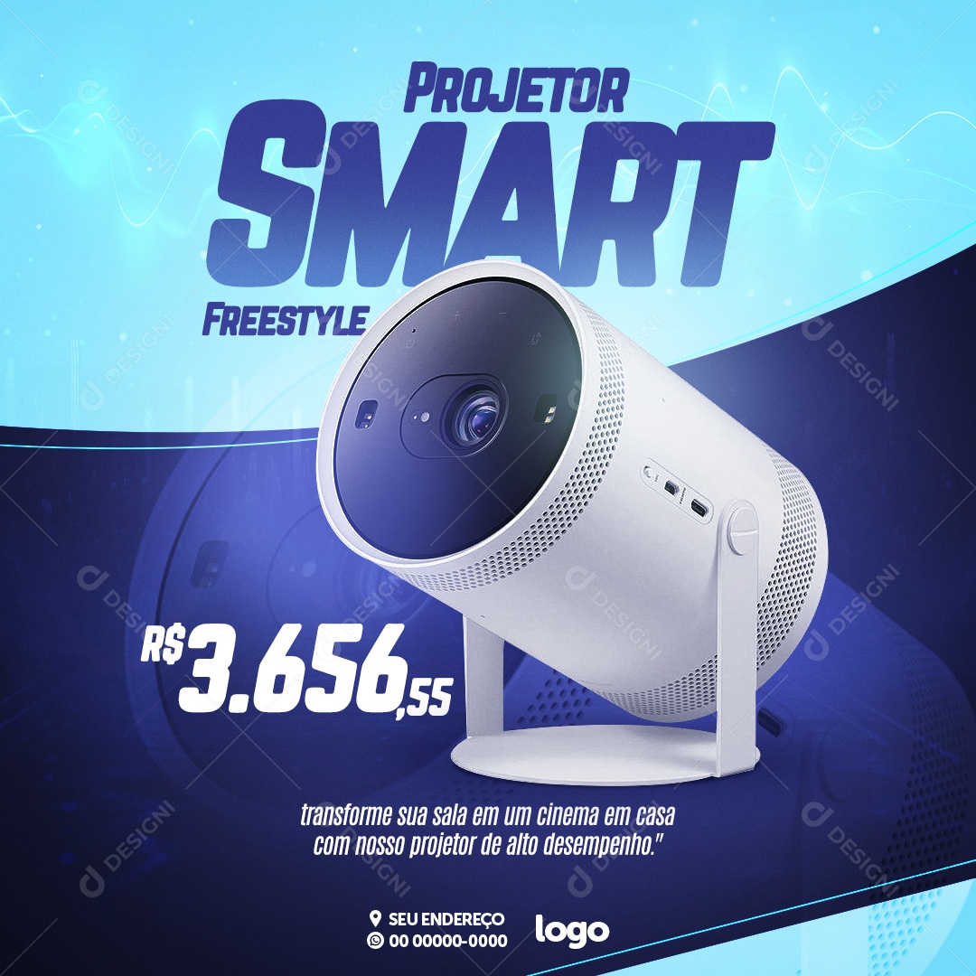 Informática Projetor Smart Freestyle Social Media  PSD Editável