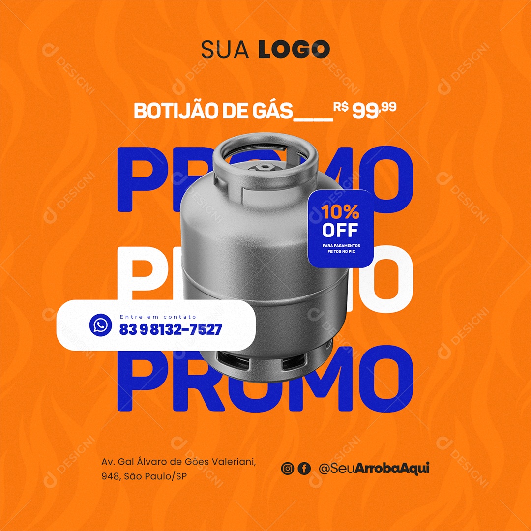 Distribuidora de Gás Promo 10% Off Social Media Editável