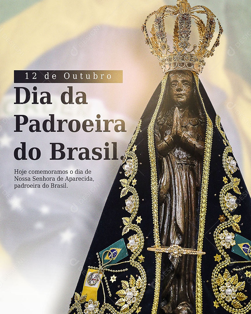 Dia da Padroeira do Brasil Dia de Nossa Senhora Aparecida 12 de Outubro Social Media PSD Editável