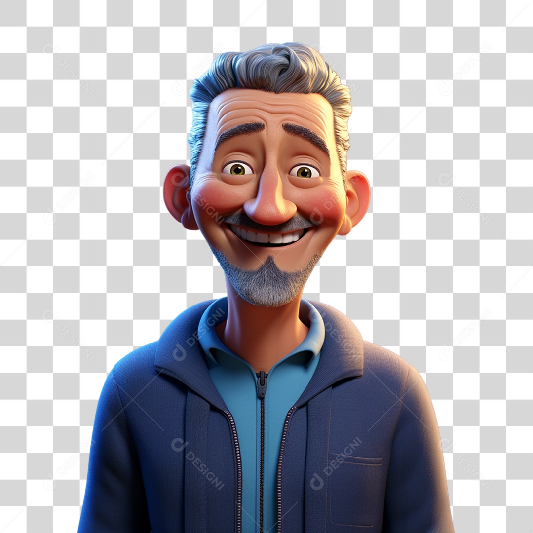 Homem de Camisa Azul Para Conscientização de Novembro Azul PNG Transparente