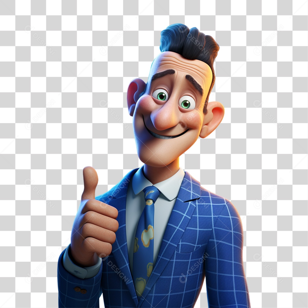 Homem de Terno Azul Novembro Azul PNG Transparente