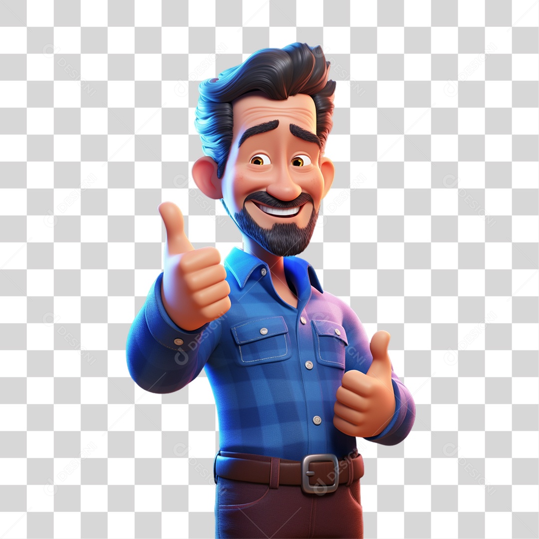 Homem com Camisa Azul Novembro Azul PNG Transparente