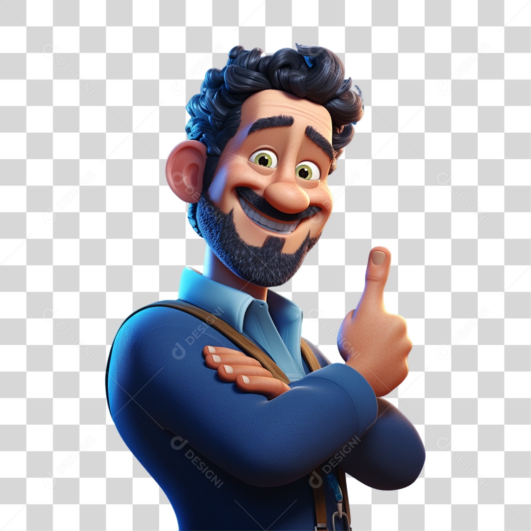 Homem de Terno Azul Novembro Azul PNG Transparente