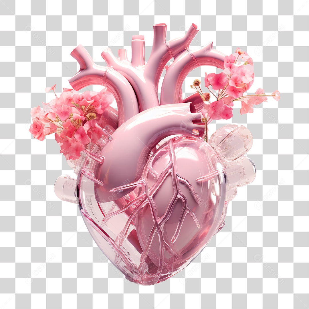 Coração Rosa Para Conscientização do Outubro Rosa PNG Transparente