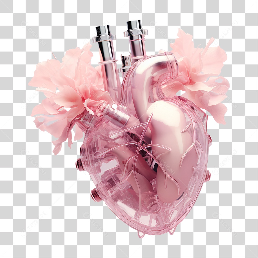 Coração Rosa Para Conscientização do Outubro Rosa PNG Transparente