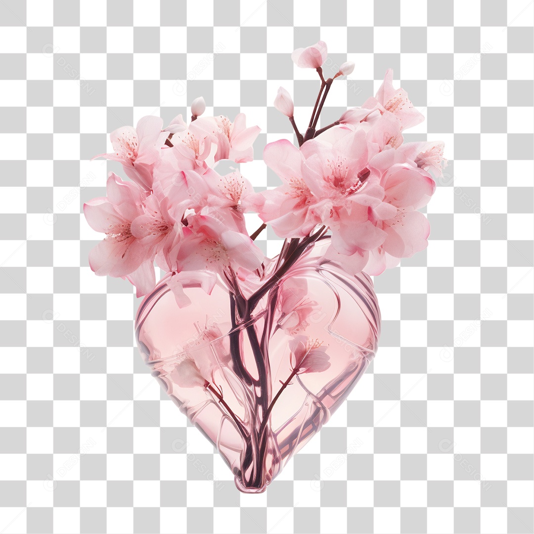 Coração Rosa Para Conscientização do Outubro Rosa PNG Transparente