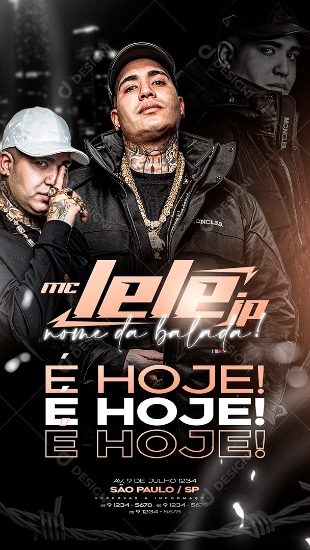 Story Flyer Mc Lele JP é Hoje Social Media PSD Editável