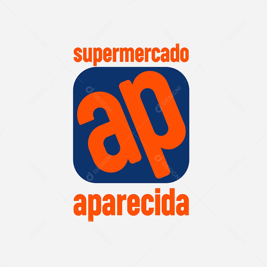 Modelo de Logo de Supermercado Aparecida AI Editável