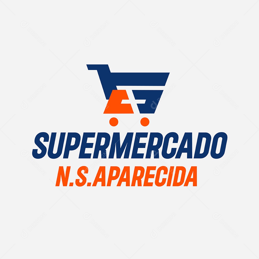 Modelo de Logo de Supermercado Aparecida AI Editável