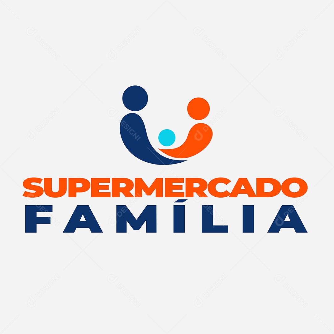 Modelo de Logo de Supermercado Família AI Editável