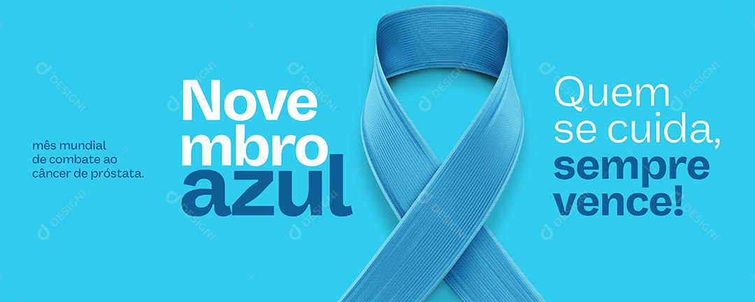 Banner Novembro Azul Quem se Cuida Sempre Vence Mês Mundial de Combate ao Câncer de Próstata Social Media PSD Editável