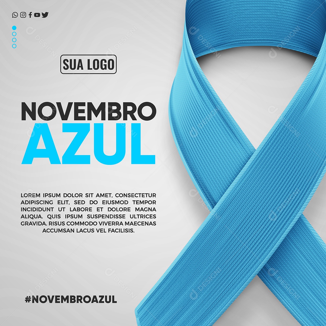 Social Media Novembro Azul Combate ao Câncer de Próstata PSD Editável