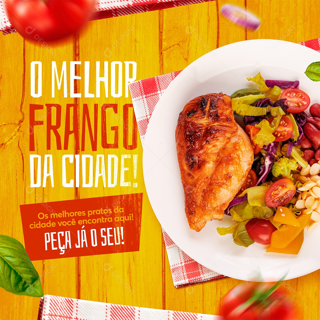 Restaurantes o Melhor  Frango da Cidade os Melhores Você Encontra Aqui Social Media PSD Editável