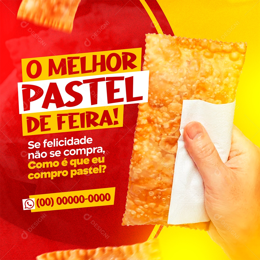 Pastelaria o Melhor Pastel de Feira Social Media PSD Editável