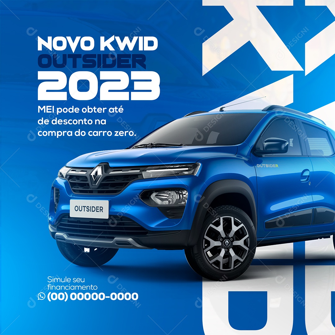Concessionária Novo Kwid 2023 Social Media PSD Editável