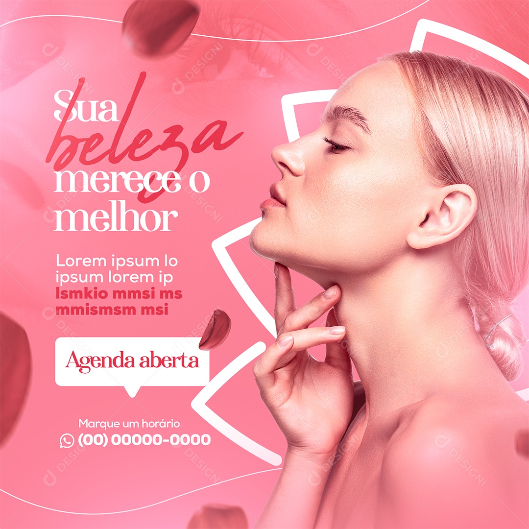 Outubro Rosa  sua Beleza Merece o Melhor Social Media PSD Editável