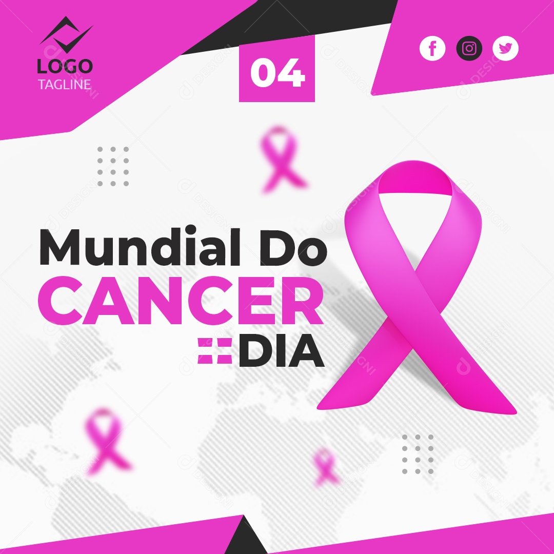 Social Media Dia Mundial do Câncer 04 de Fevereiro PSD Editável