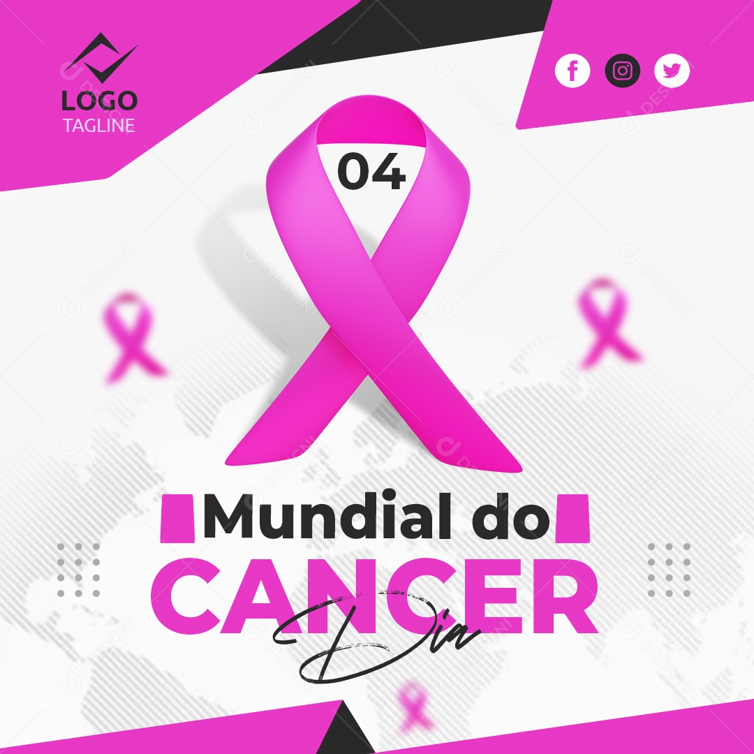 Dia Mundial do Câncer 04 de Fevereiro Social Media PSD Editável
