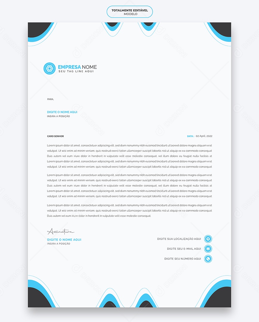 Modelo de Projeto de Cabeçalho Empresarial Vetor EPS Editável