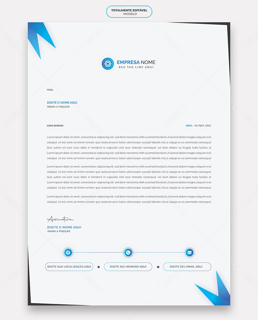 Modelo de Projeto de Cabeçalho Empresarial Vetor EPS Editável