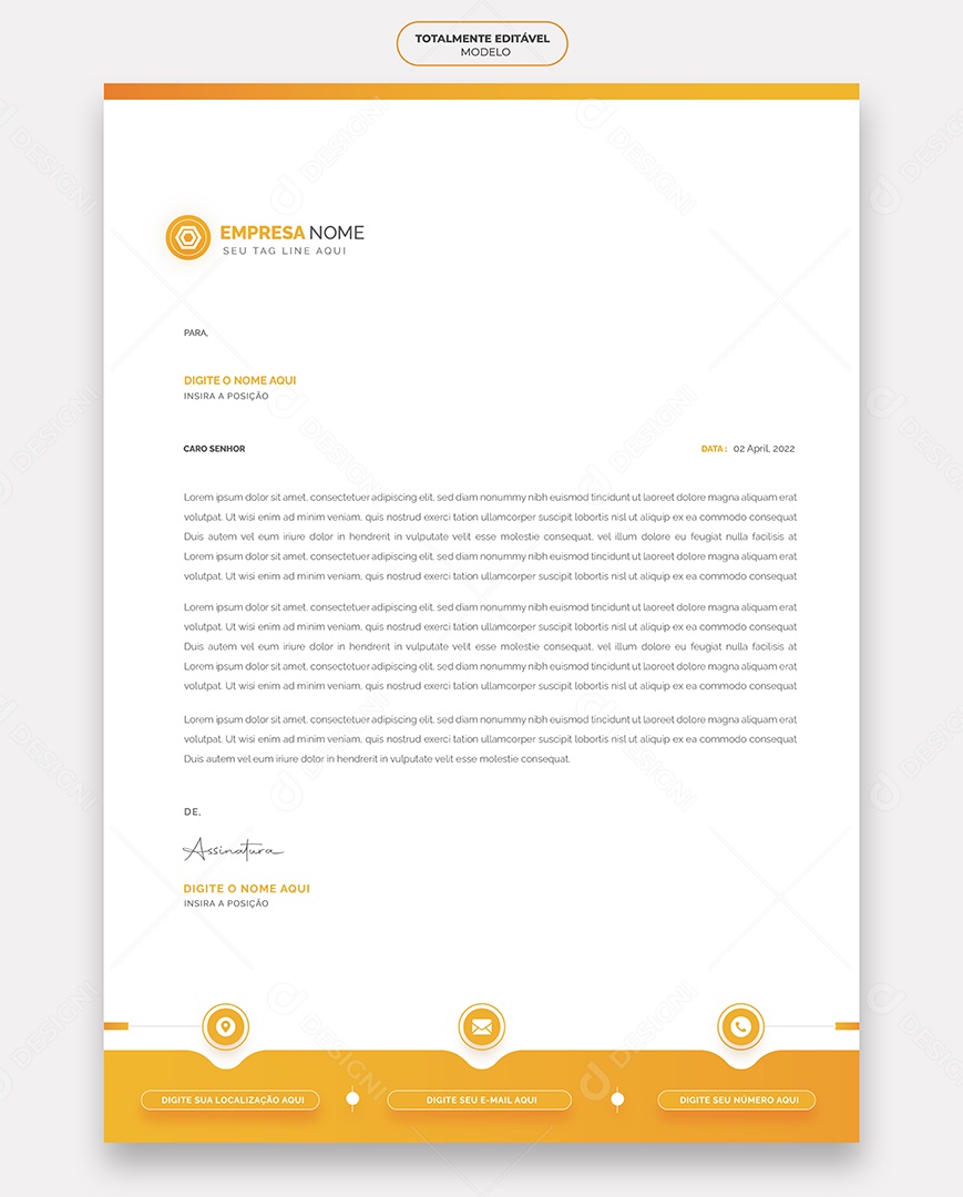 Modelo de Projeto de Cabeçalho Empresarial Vetor EPS Editável