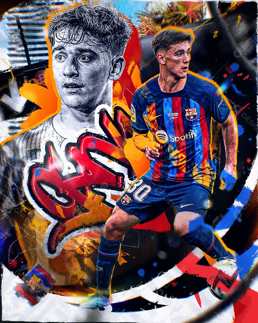 Flyer Futebol Jogador Davi Social Media PSD Editável