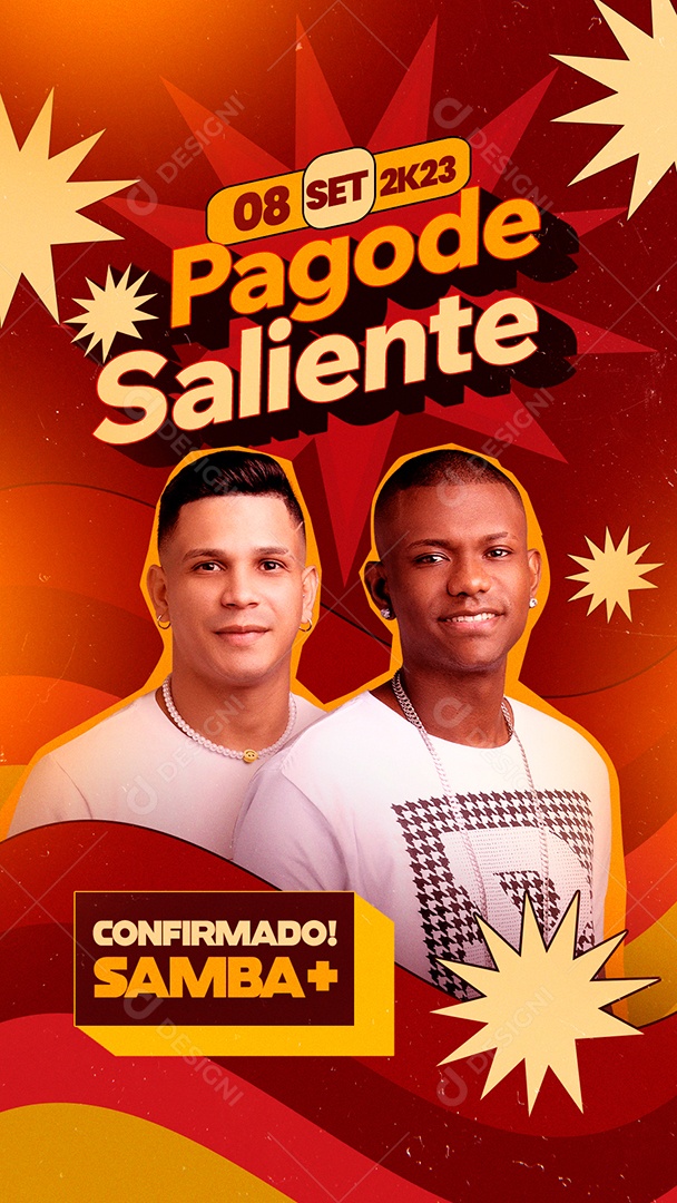 Story Flyer Pagode Saliente Confirmado Samba Social Media PSD Editável