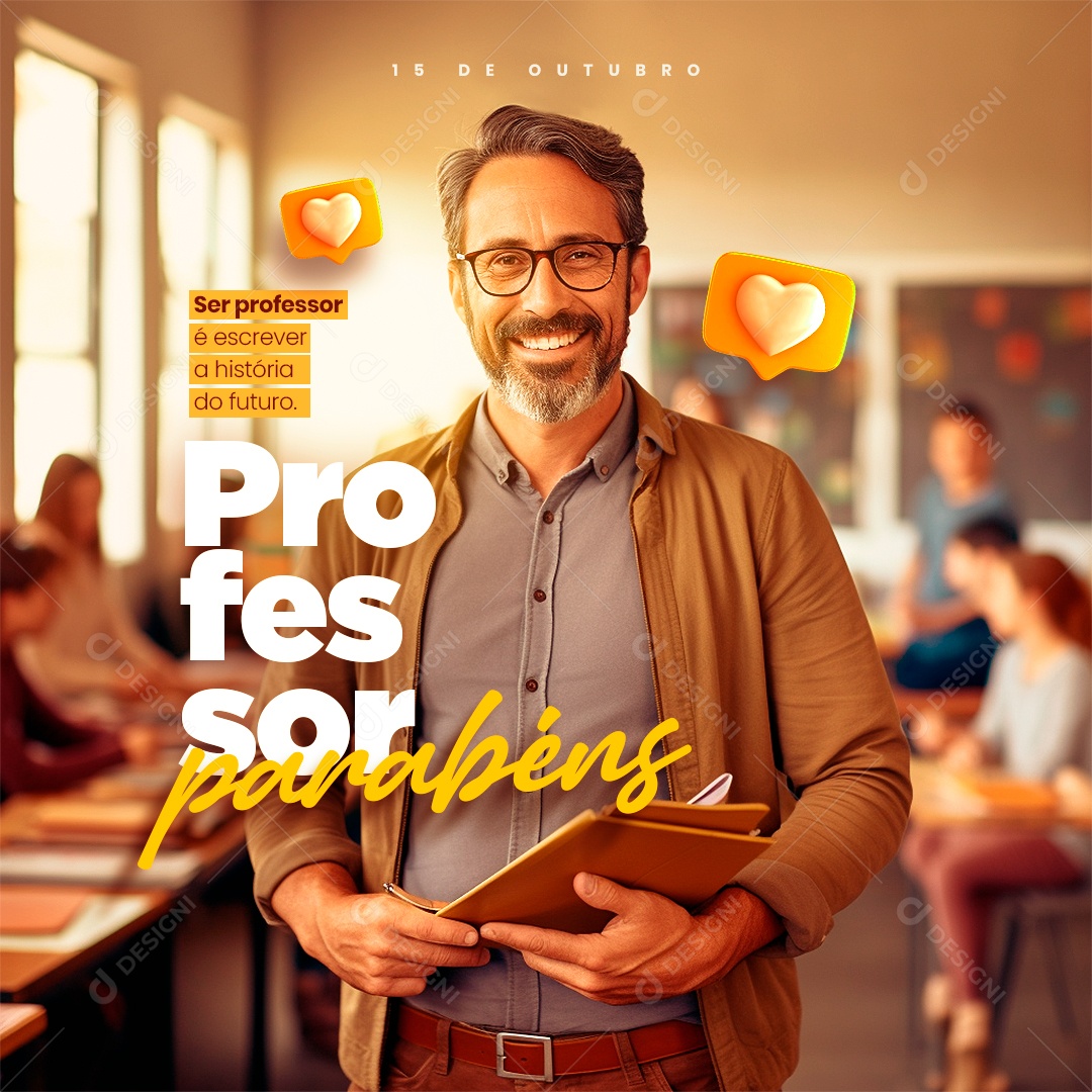 História Do Futuro Dia Do Professor Social Media PSD Editável